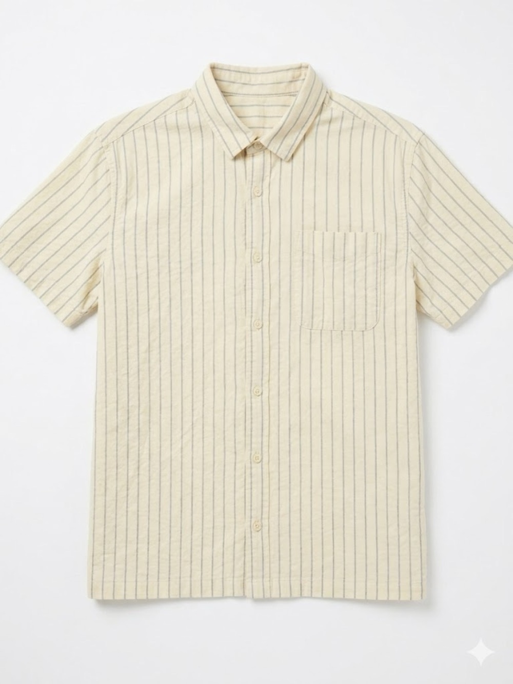 Boys Casual Short-Sleeve Stripe Button-Up Shirt - Cream